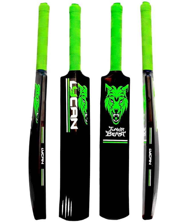 Lycan Junior Hard Plastic Cricket Bat Size 3, Age 6-8 Year Old Kids